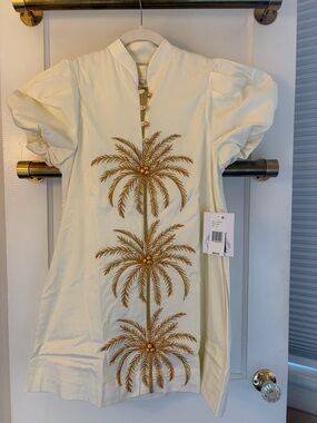 Embroidered Palm Tree Tunic Dress